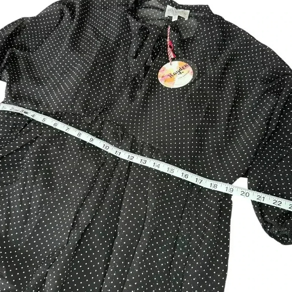 NWT - Hayden Black and White Polka Dot Dress with Tie Front - Size S - Picture 6 of 7
